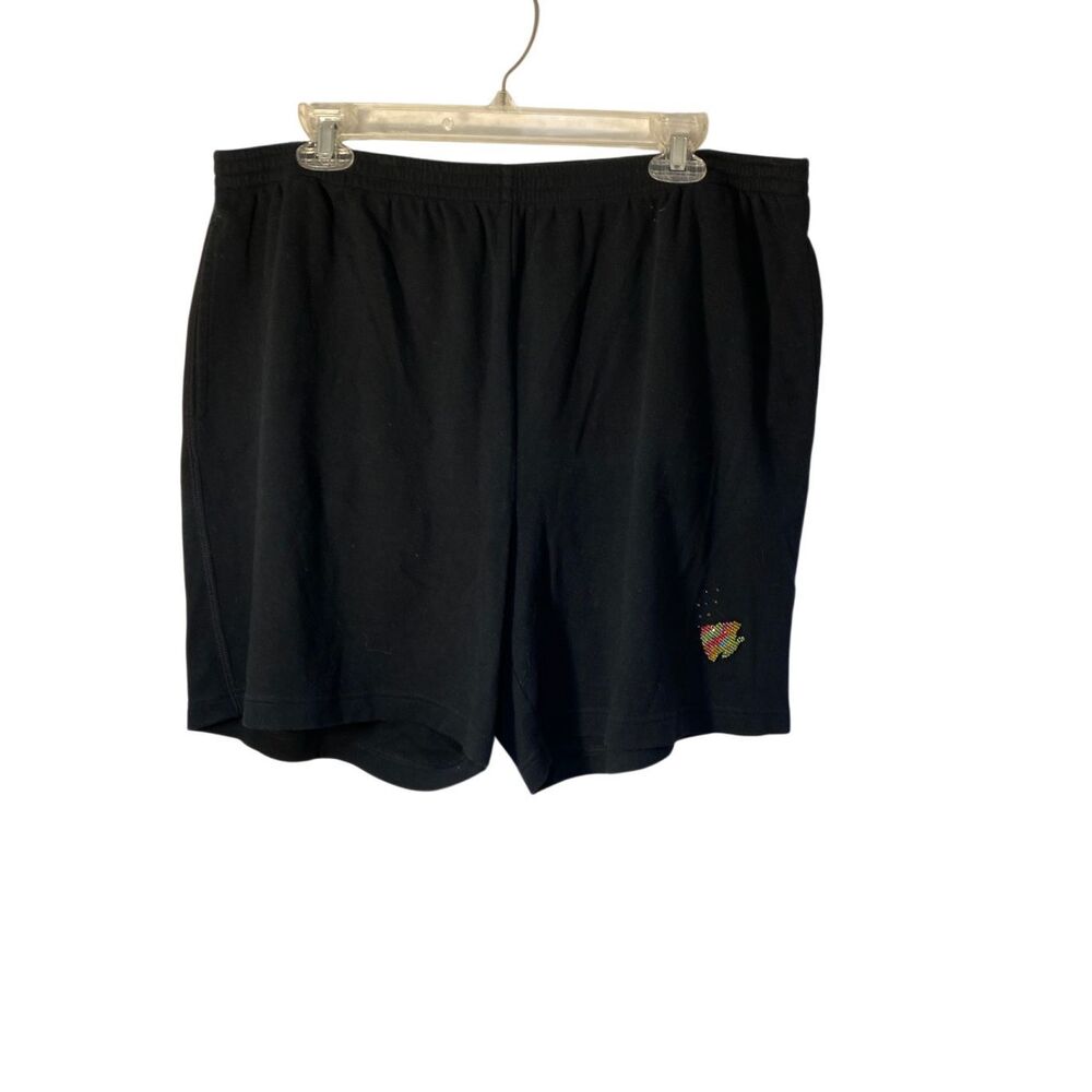 Quacker factory women’s black rhinestone fish pond shorts 1X